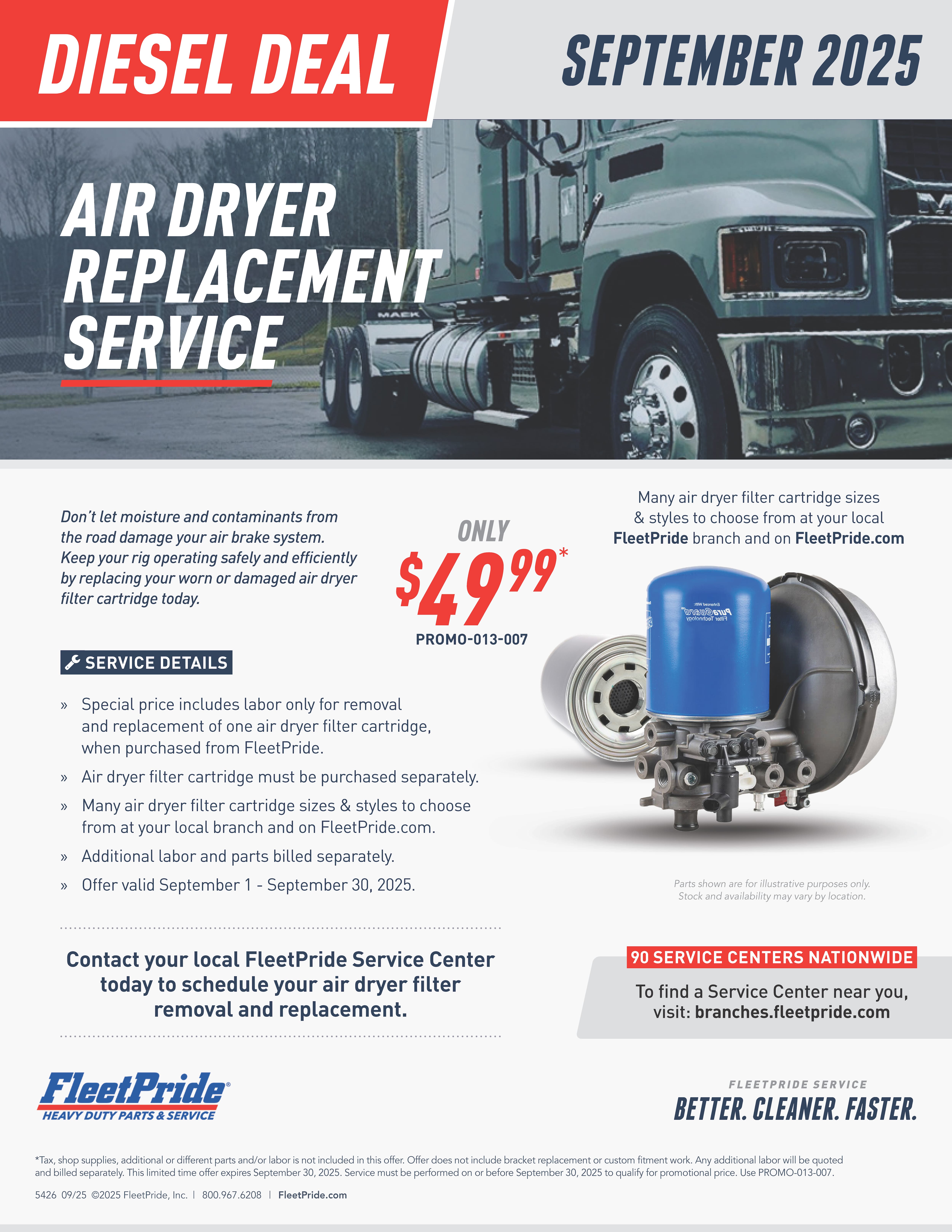 Heavy Duty Air Dryer Replacement Service Special
