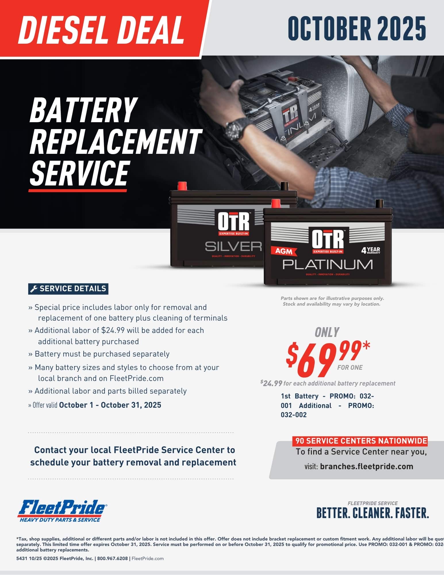 Heavy Duty Battery Replacement Service Special